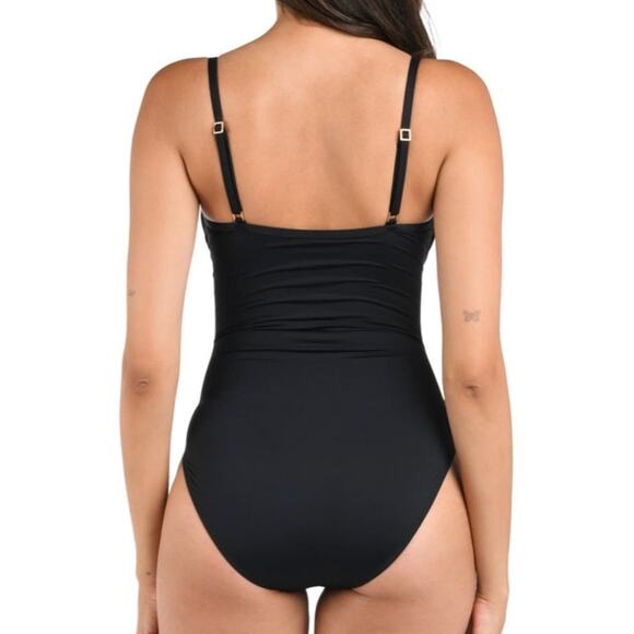 La Blanca swimsuit Island Goddess draped one piece bathing suit size 10 - Picture 9 of 9